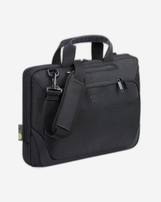 Delsey Paris Parvis Plus 1 Compartment PC Protection Satchel - Black - 00394416000 BLK
