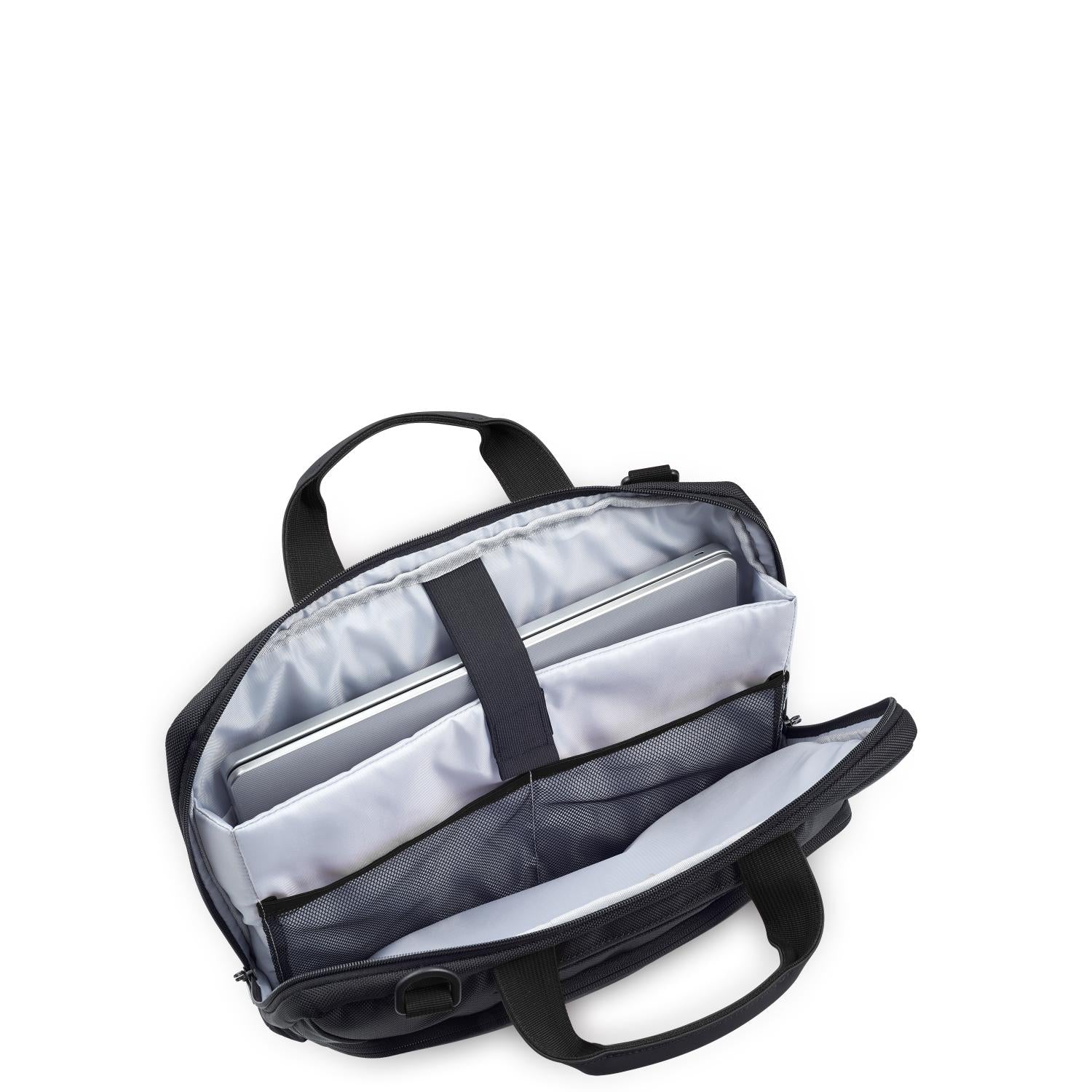 Delsey Parvis Plus 1 Compartment PC Protection Satchel - Black - 00394416000 BLK