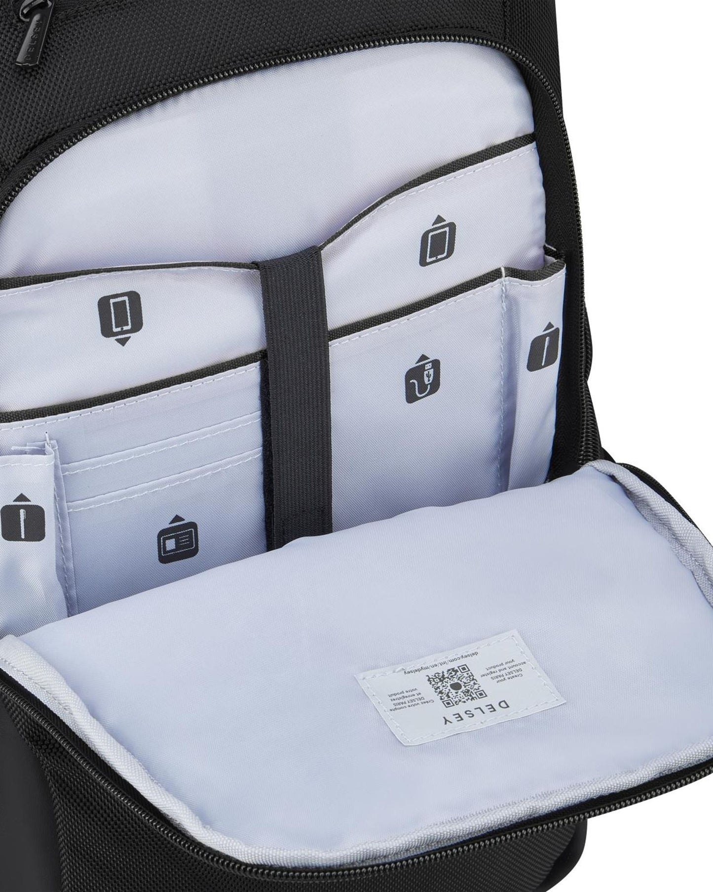 Delsey Paris Parvis+ 2 Compartment Backpack Laptop 13.3 Inch Black - 394460200