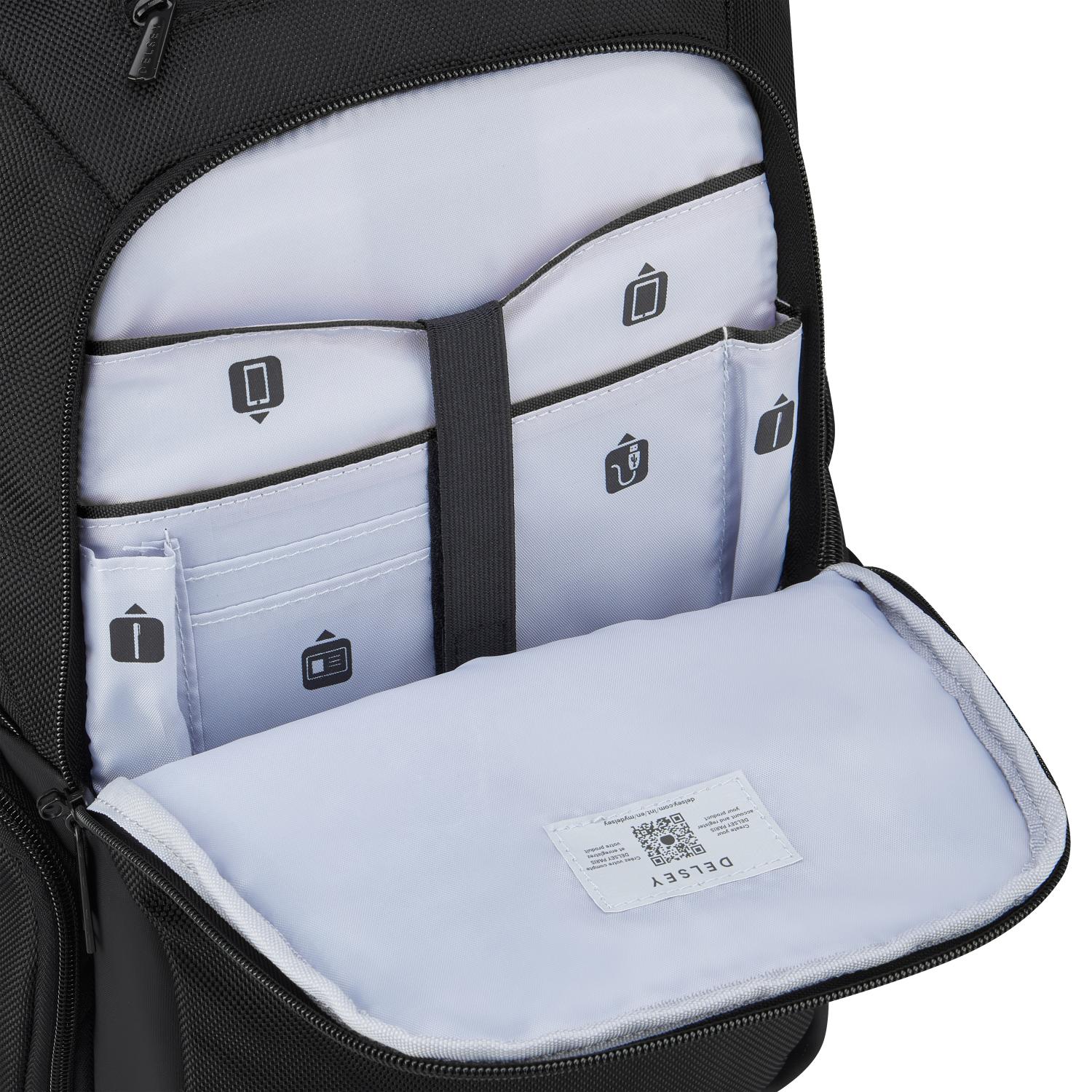 Delsey Parvis+ 2 Compartment Backpack Laptop 13.3 Inch Black - 394460200