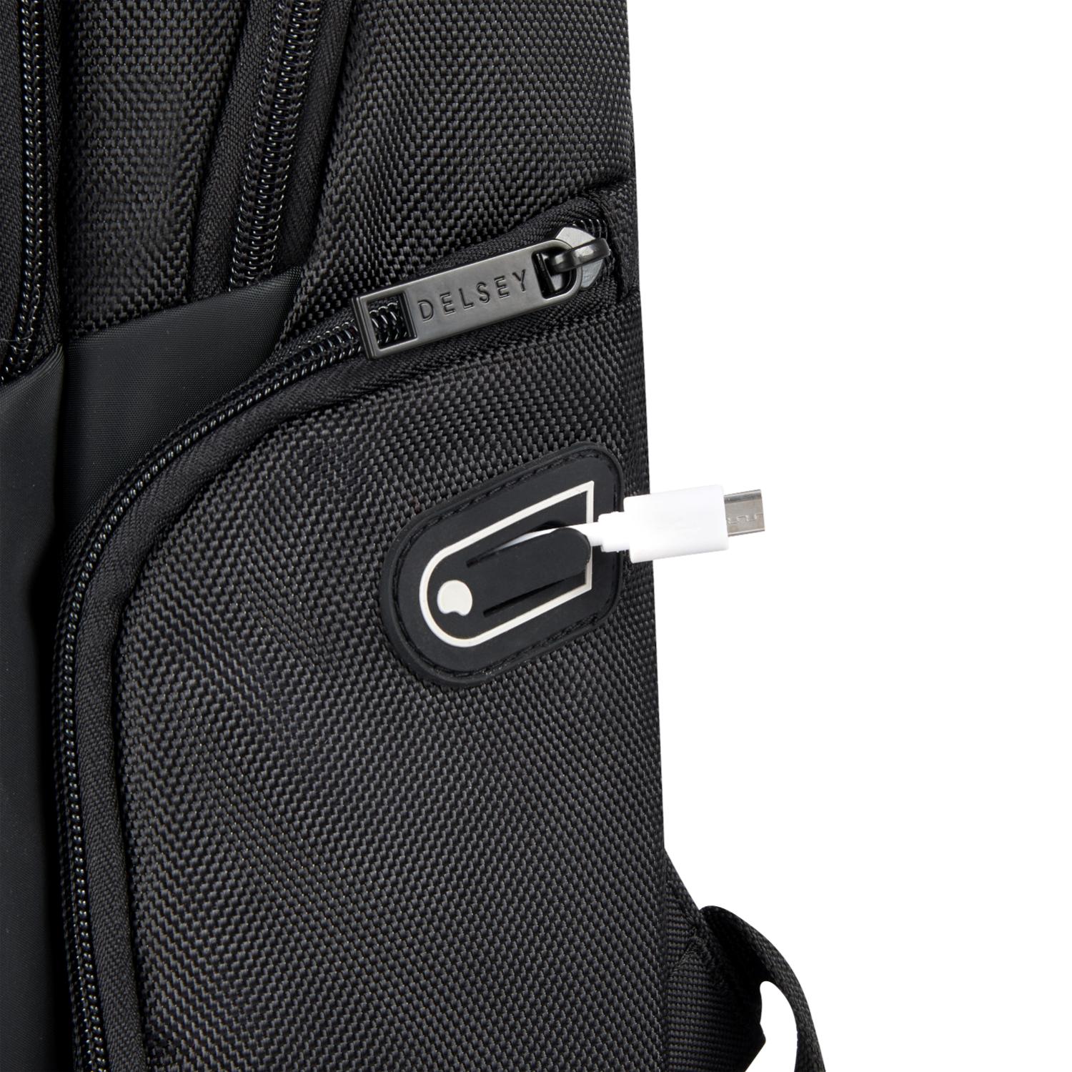 Delsey Paris Parvis+ 2 Compartment Backpack Laptop 15.6 Inch Black - 00394460300