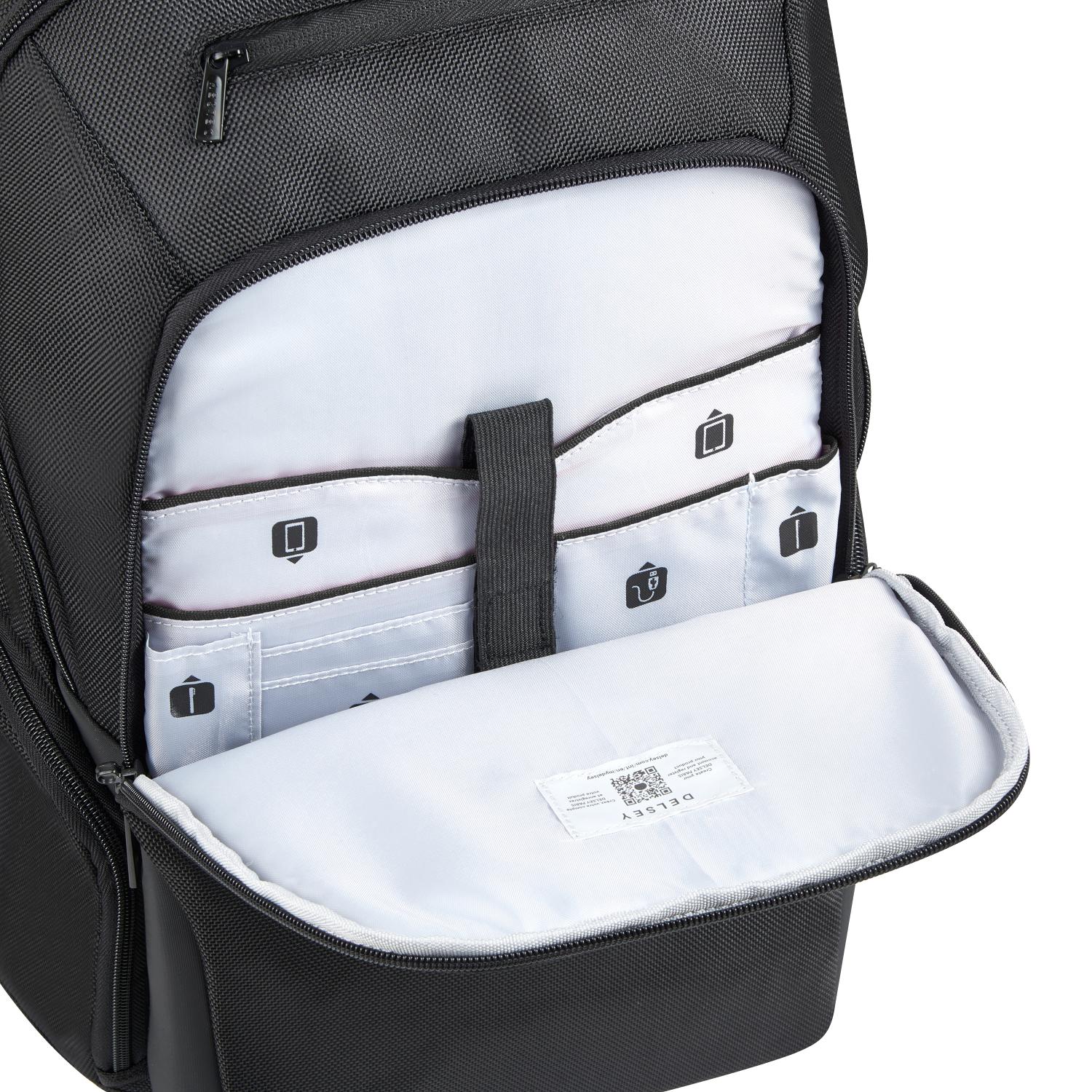 Delsey Paris Parvis+ 2 Compartment Backpack Laptop 15.6 Inch Black - 00394460300