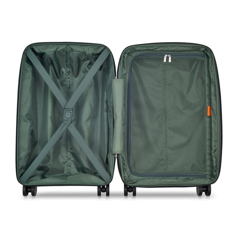Delsey Paris Securitech Dune 3Piece SET 55+70+82cm Hardcase 4 Double Wheel Expandable Cabin & Check-In Luggage Trolley Set Black