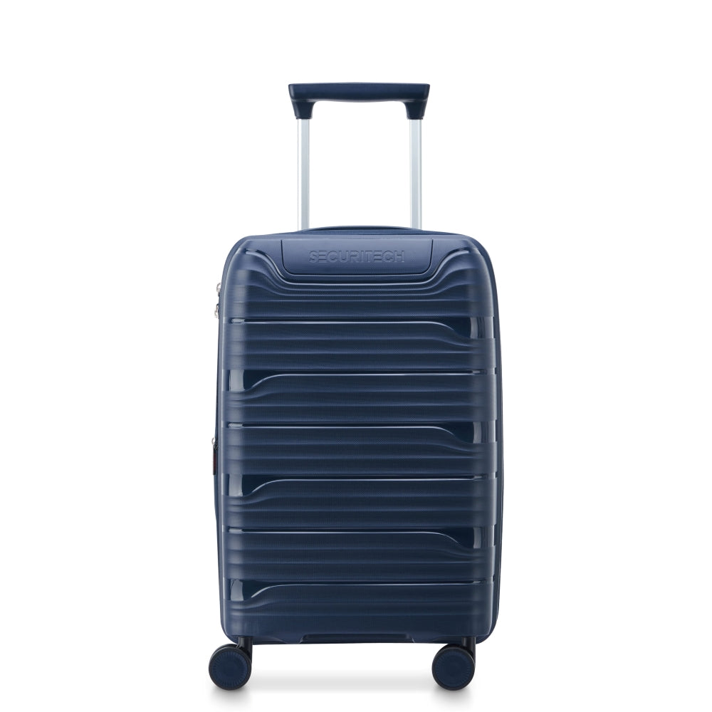 Delsey Paris Securitech Dune 3Piece SET 55+70+82cm Hardcase 4 Double Wheel Expandable Cabin & Check-In Luggage Trolley Set Navy