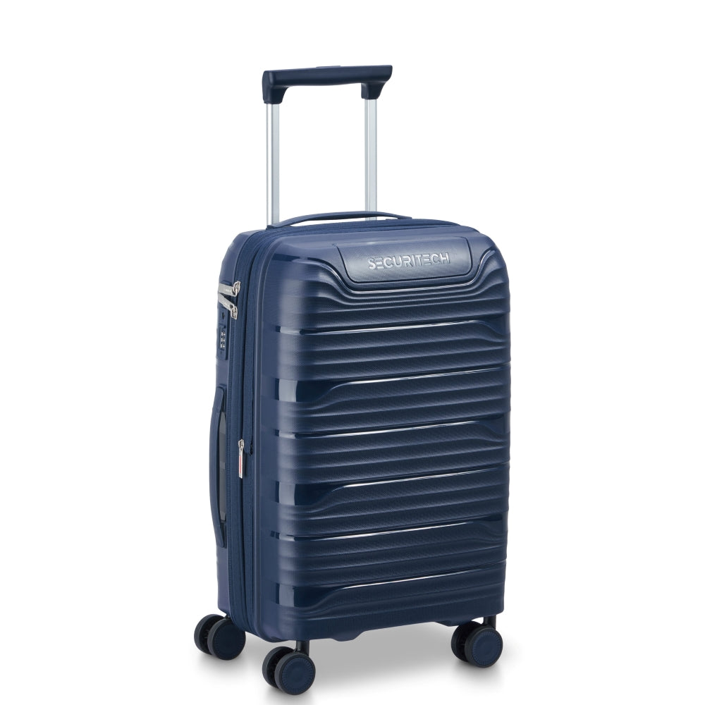 Delsey Paris Securitech Dune 3Piece SET 55+70+82cm Hardcase 4 Double Wheel Expandable Cabin & Check-In Luggage Trolley Set Navy
