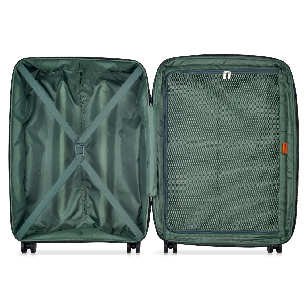 Delsey Paris Securitech Dune 3Piece SET 55+70+82cm Hardcase 4 Double Wheel Expandable Cabin & Check-In Luggage Trolley Set Black