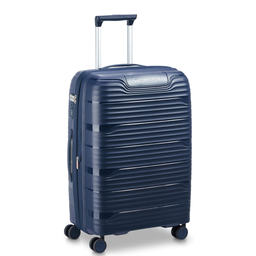 Delsey Paris Securitech Dune 3Piece SET 55+70+82cm Hardcase 4 Double Wheel Expandable Cabin & Check-In Luggage Trolley Set Navy