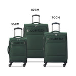 Delsey Paris Securitech Vanguard 3 Piece Set Expandable Luggage Trolley 55+70+82Cm