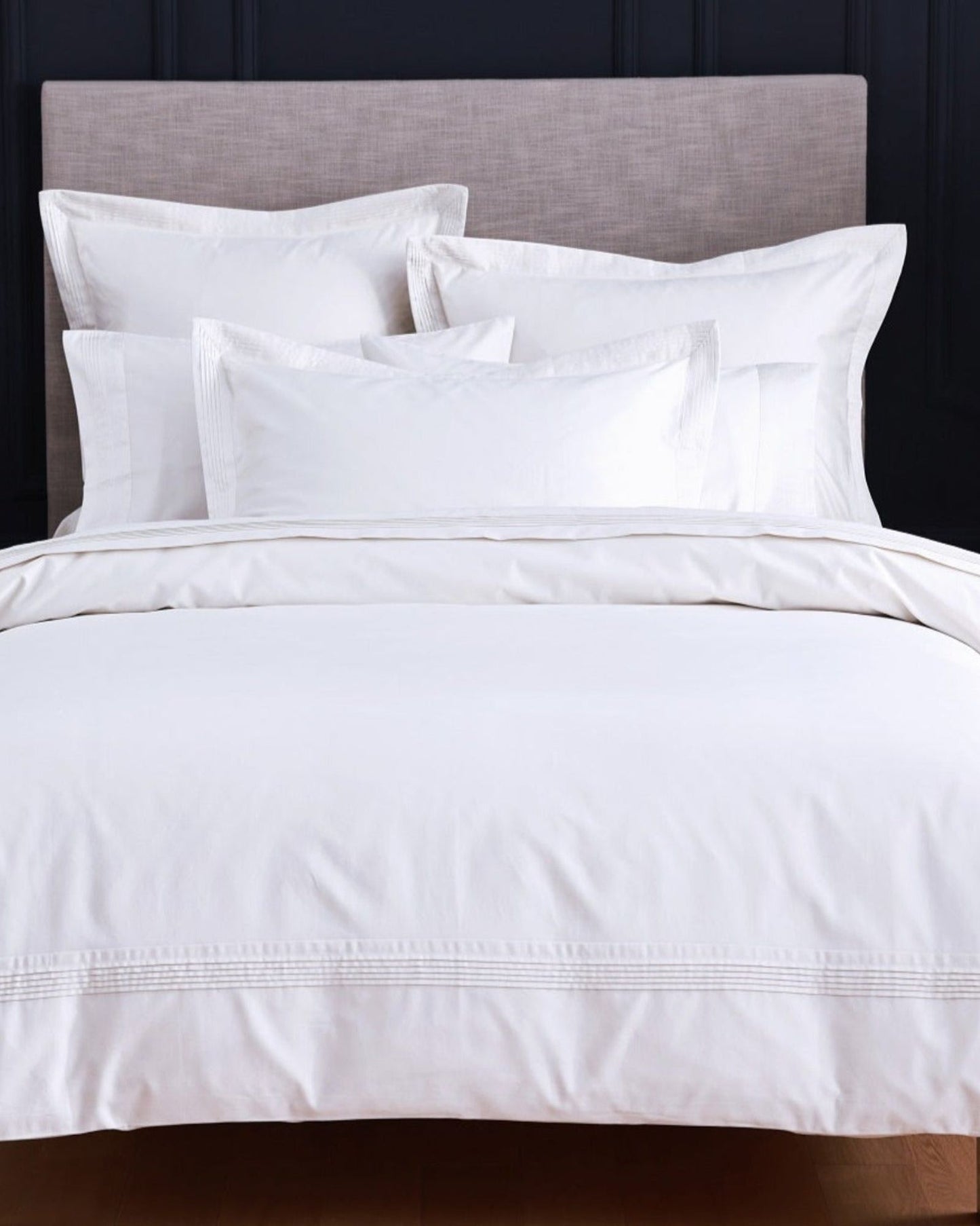Linen Obsession "Pleated" 500 Thread Count Egyptian Cotton Sateen Bed Linen in White