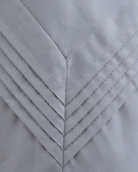 Linen Obsession "Pleated" 500 Thread Count Egyptian Cotton Sateen Bed Linen in Silver