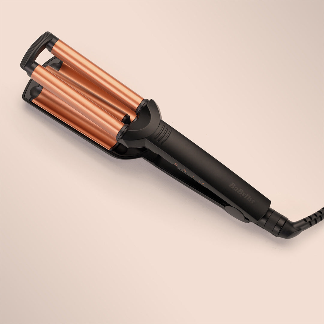 BaByliss Deep Waves Styler, Swivel Cord For Ease Of Use, Floating Plates For Even Heat Distribution, Long-lasting Styling Results & Ceramic Heating Technology, W2447SDE