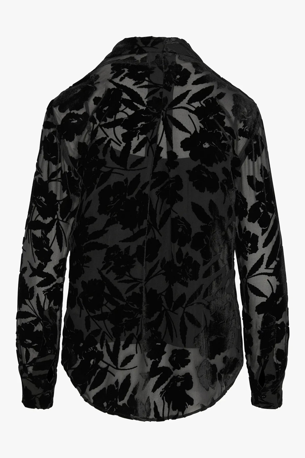 Idalia Velvet Burn Out Shirt in Berry Floral