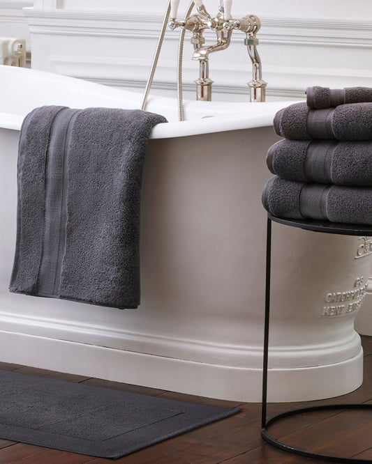 Jasper Conran "Zero Twist Cotton" Bath Towels in Charcoal