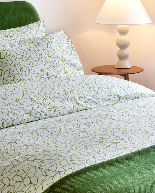 Jasper Conran "Mini Leaves" Duvet Cover Set in Spinach (Green)