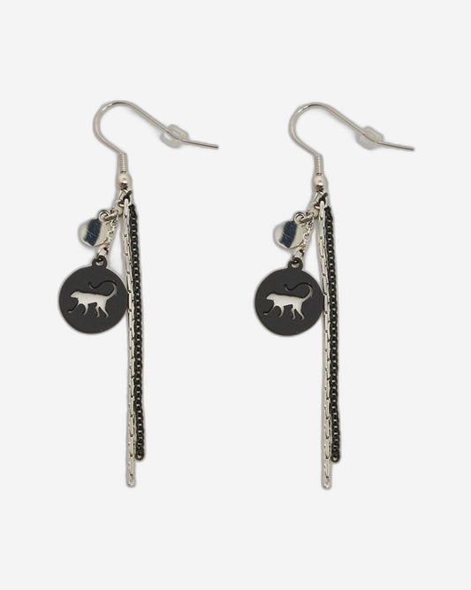 Kipling Black Silv Fa Earrings C200824-99A