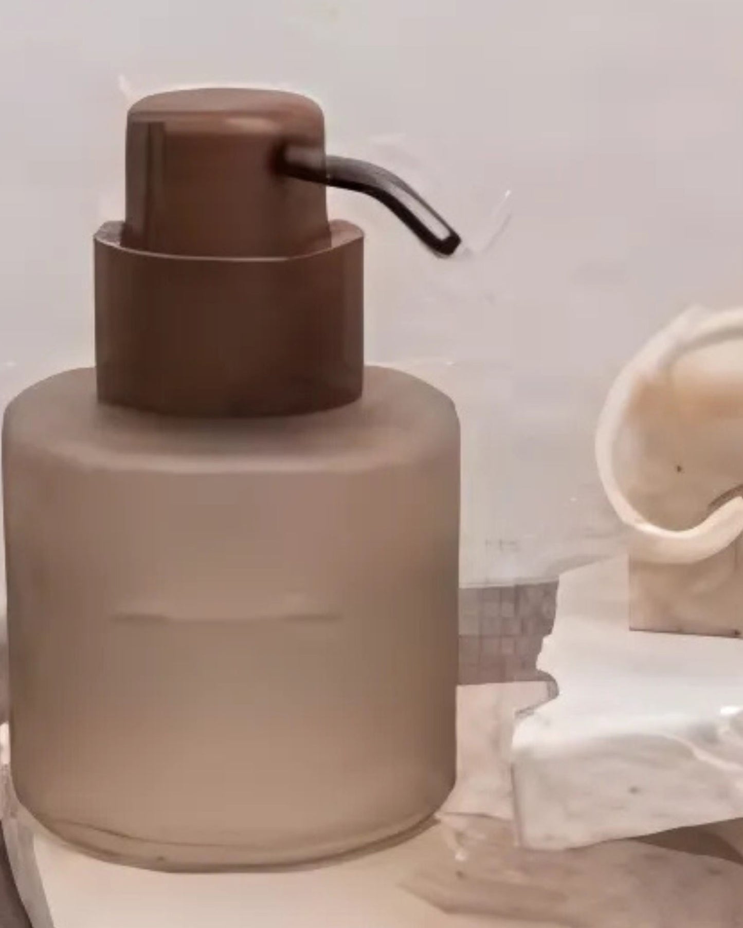 Mette Ditmer "Modest Glass" Bathroom Accessories in Walnut