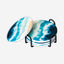 Lynn & Liana 4 Piece Printed Ceramic Coaster Set With Stand - Blue