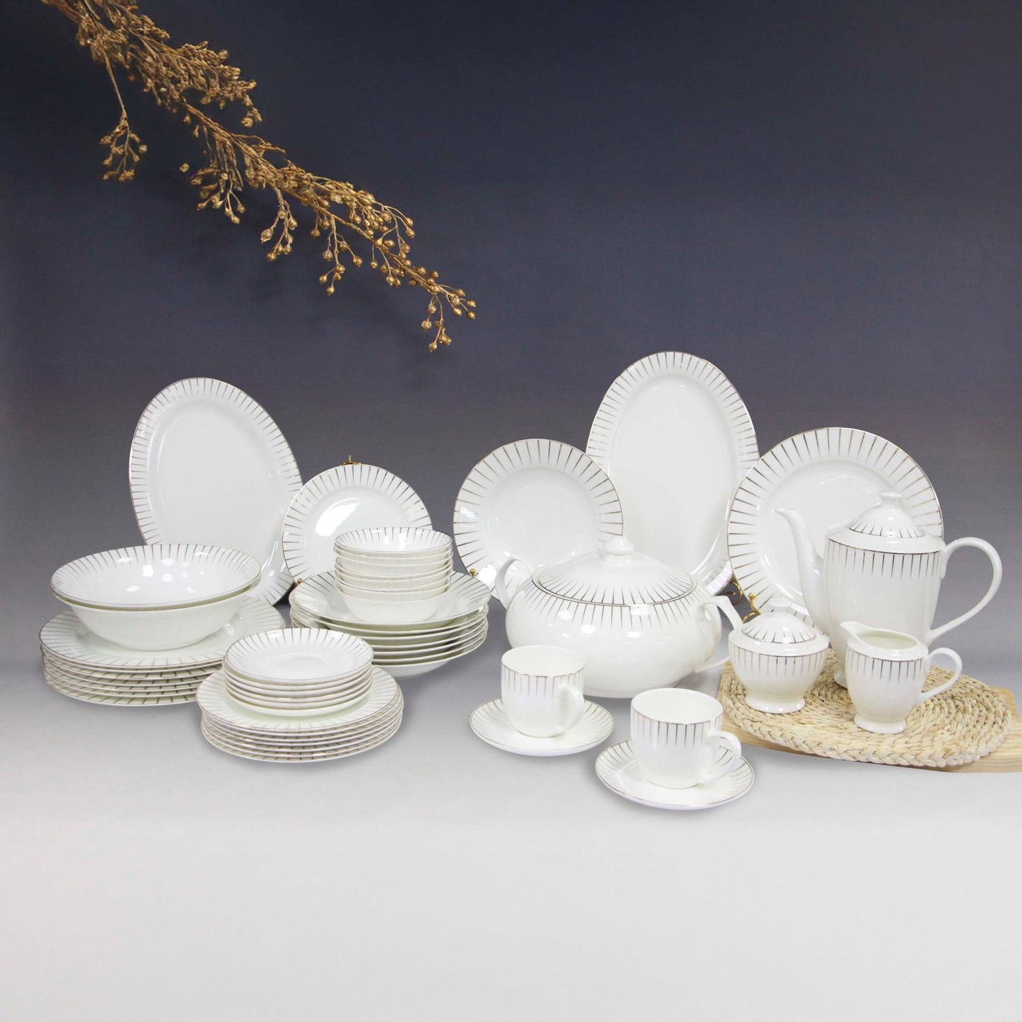 Reyrysh Opulence - 59pcs Round Shape Dinner Set
