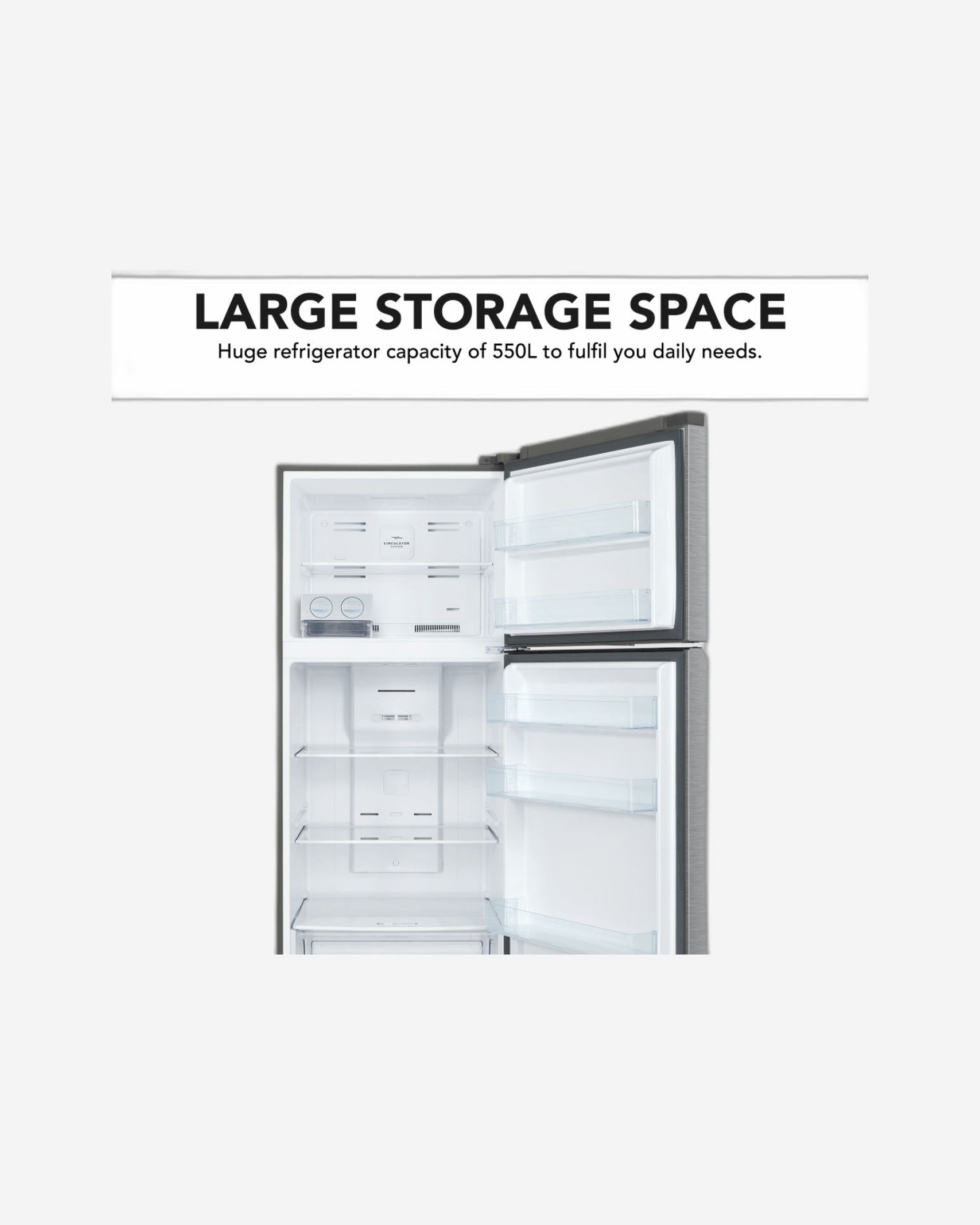 TCL Top Mount Refrigerator Inox 550L