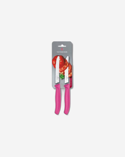 Victorinox Swiss Classic 2Pieces Tomato & Table Paring Knife Wavy Edge Pink Nylon Handle Blade 11cm - 6.7836.L115B