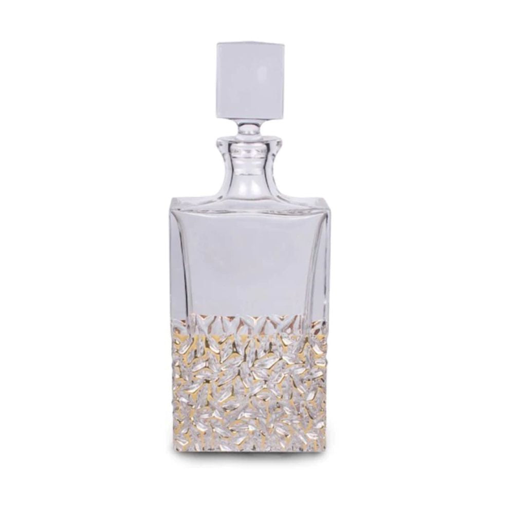 BOHEMIA NICOLETTE DECANTER WITH GOLDEN MARBLE LEAD CRYSTAL