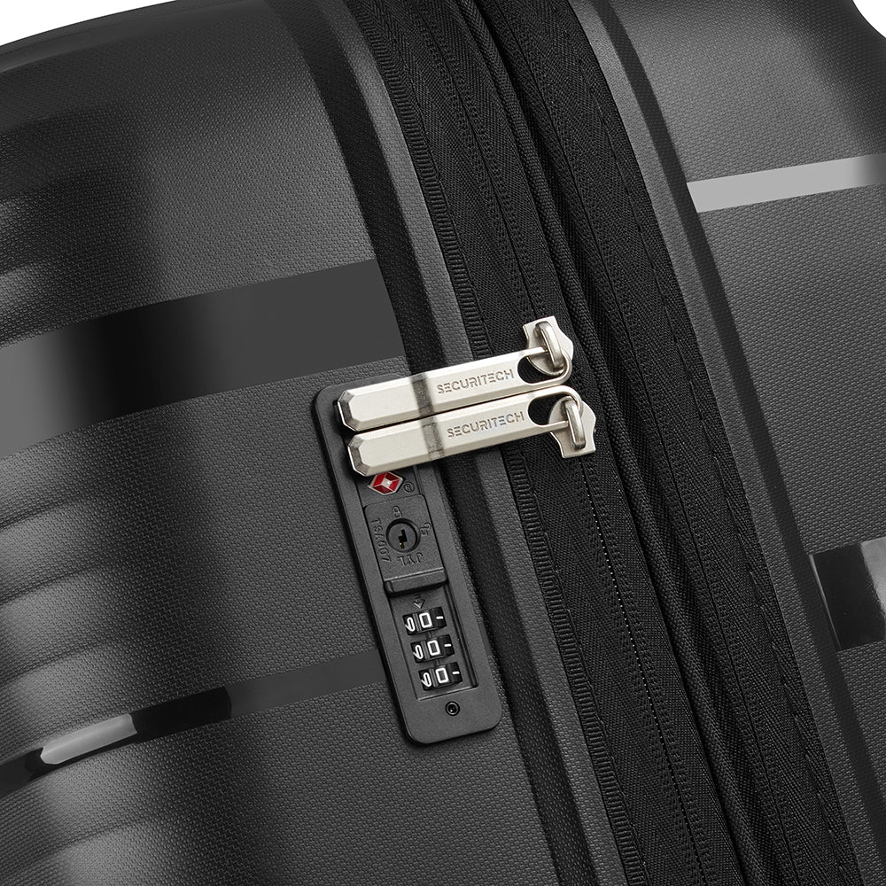 Delsey Paris Securitech Dune Hardcase 4 Double Wheel Expandable Luggage Trolley