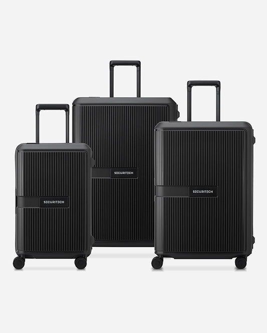 Delsey Paris Securitech Stone 3Piece Set 4 Double Wheel Trolley