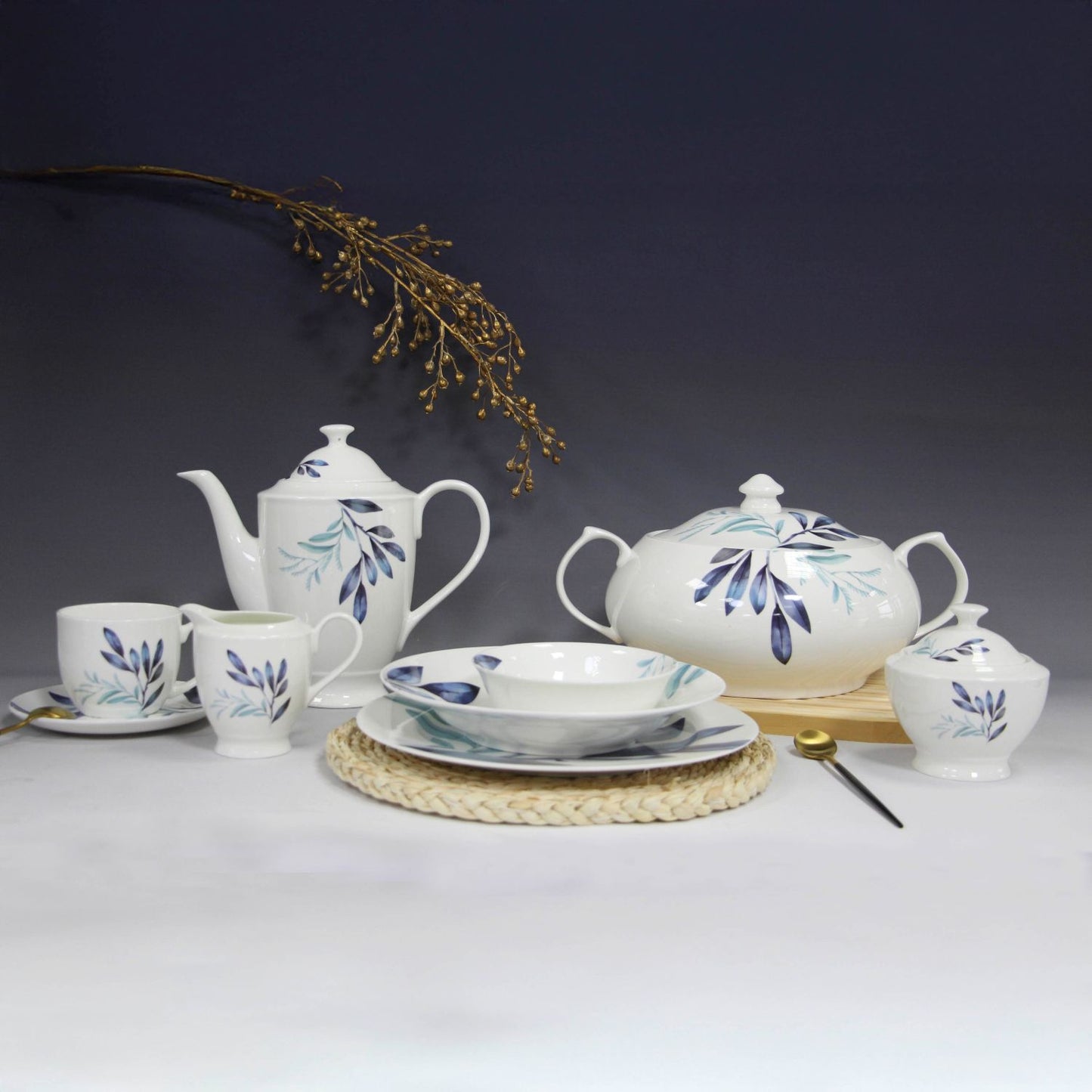 Serene 59pcs Round Shape Dinner Set