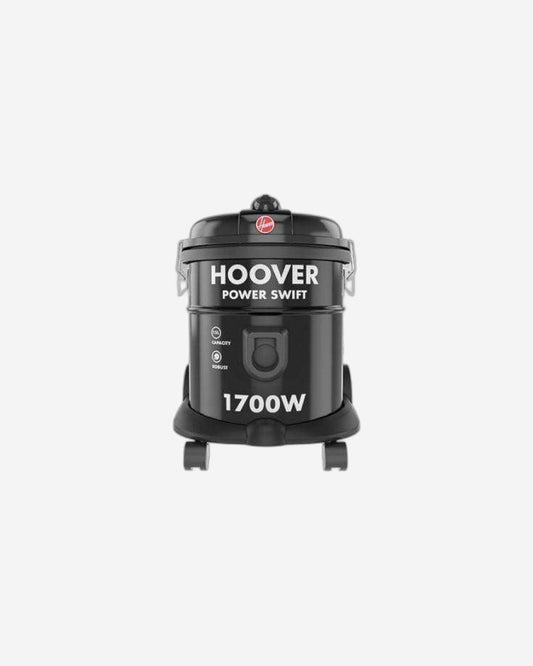 Hoover Power Swift Compact Drum Vacuum Cleaner 15 Litre Capacity, 1700W with Blower Function For Home & Office Use, Black, 3 Year Motor Warranty - HT85-T0-ME