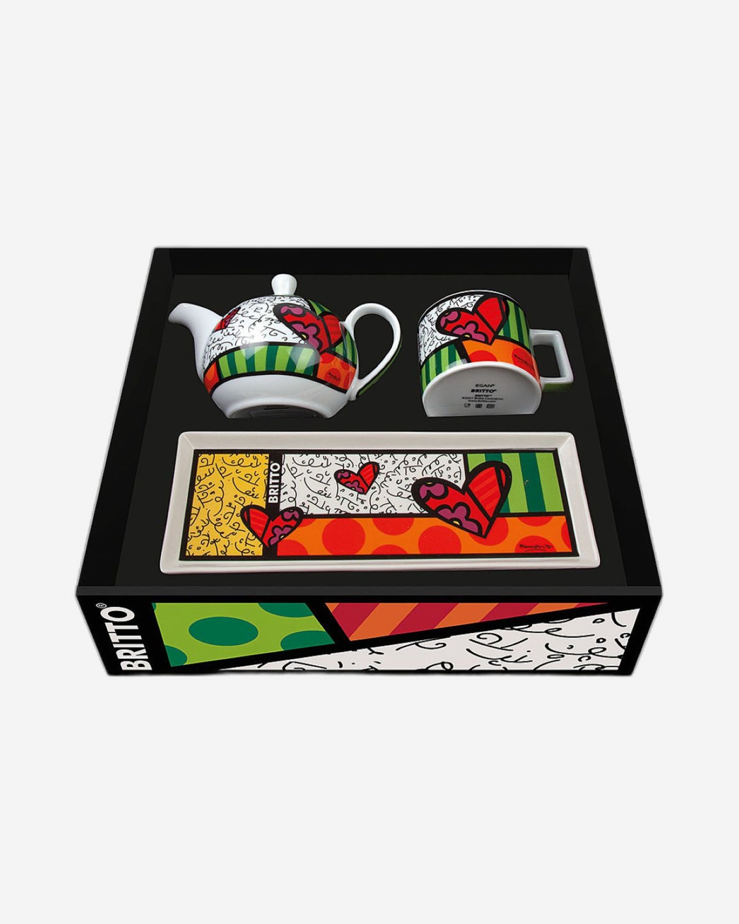 Egan Set Teapot-Cappuccino Cup Heart-Tray