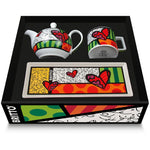 EGAN SET TEAPOT-CAPPUCCINO CUP HEART-TRAY