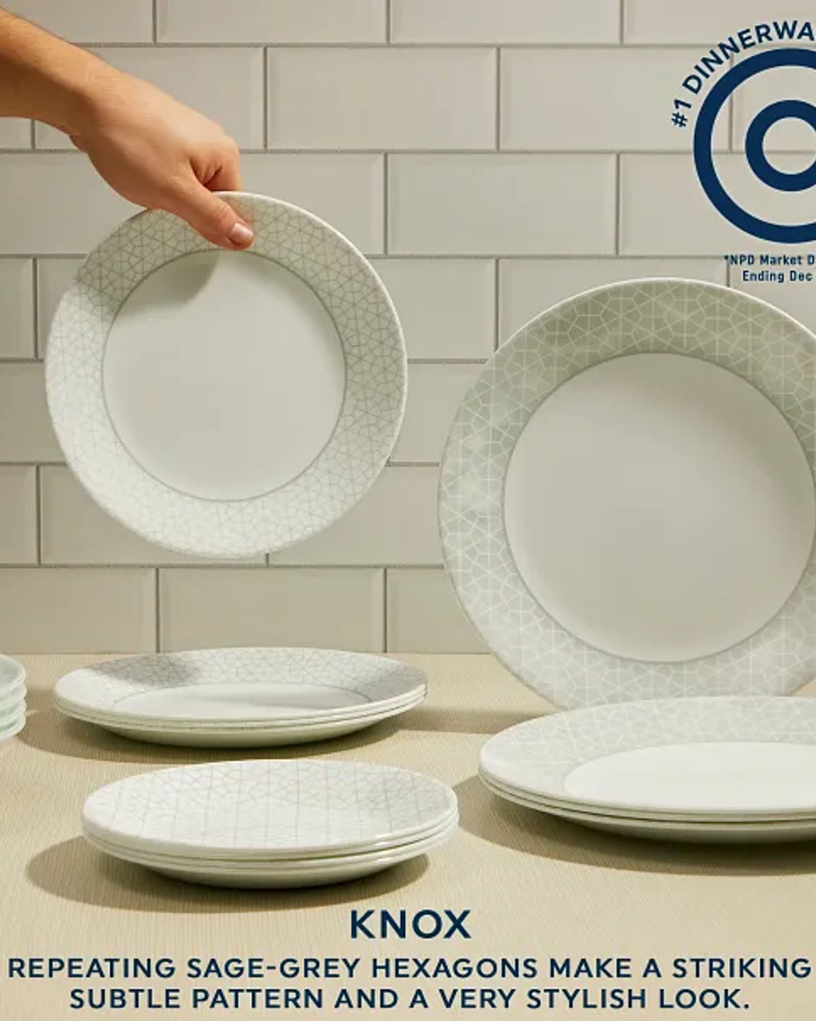 Corelle Knox 12-piece Dinnerware Set, Service for 4. (1150440) - Includes 4 x Dinner Plates, Side Plates & Bowls