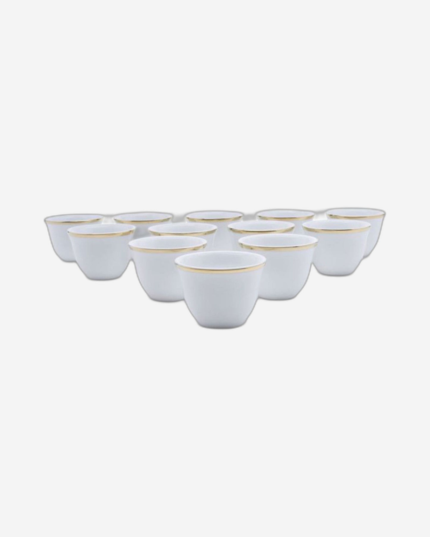 Dankotuwa Cawa Cup Set 12Pc Line White Gold