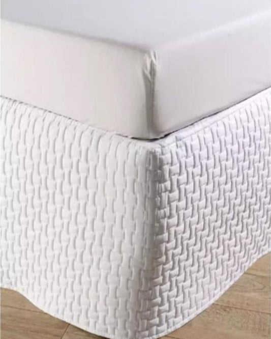 Christy "Windsor Quilted Bed Skirt" (Valance) in Colour White