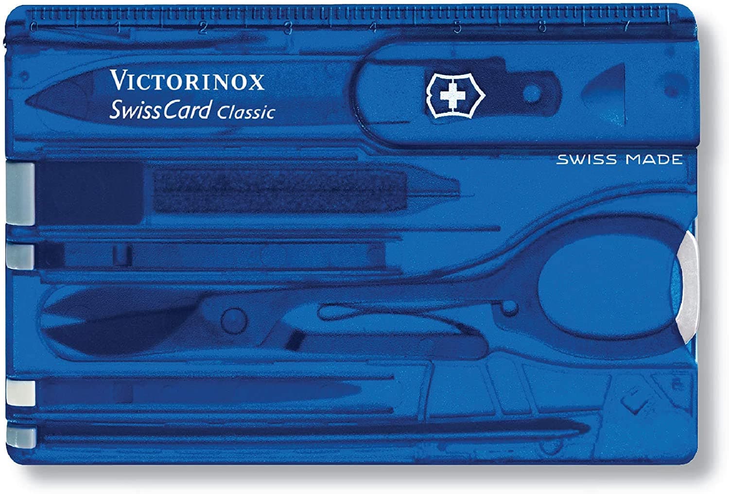 Victorinox Swiss Army Knife Classic Swisscard Sapphire Translucent 82mm With 9 Functions - 0.7122.T2