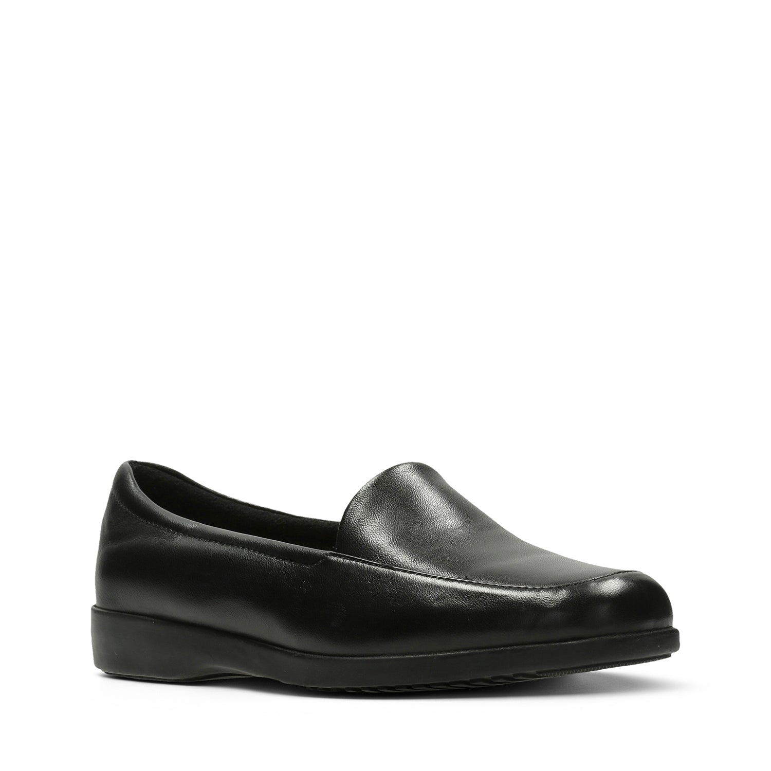 Clarks Georgia Shoes - Black Leather - 002547937 - EE Width (Extra Wide Fit)