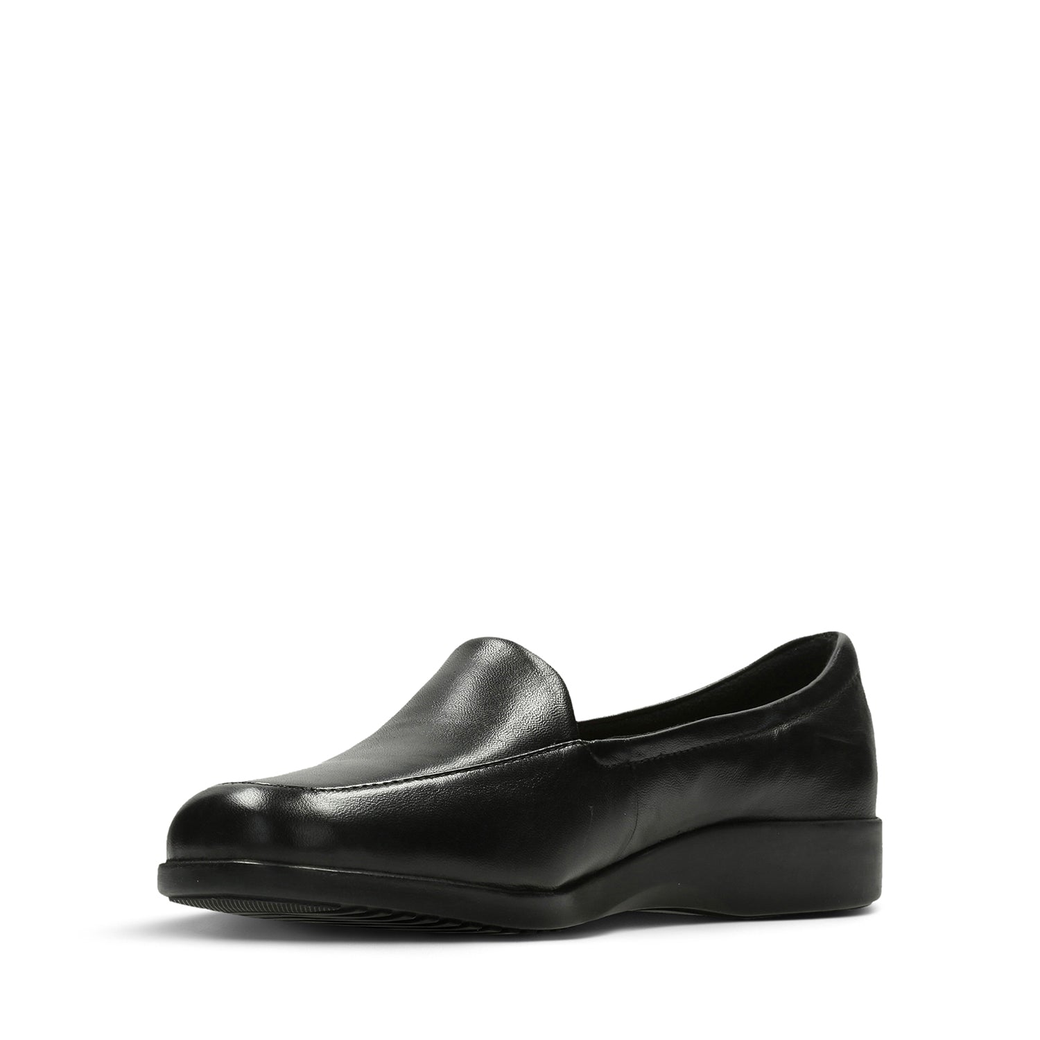 Clarks Georgia Shoes - Black Leather - 002547937 - EE Width (Extra Wide Fit)