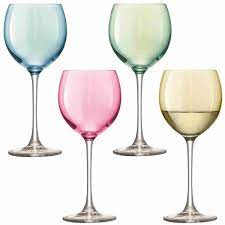 Polka Wine Glass 400ml Pastel Assorted  x 4