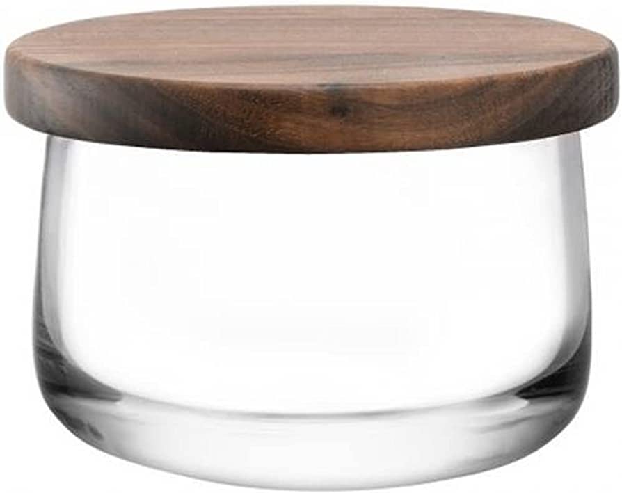 LSA City Bowl & Walnut Lid Clear