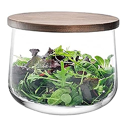 LSA City Bowl & Walnut Lid Clear