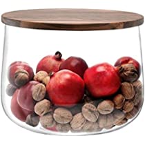 LSA City Bowl & Walnut Lid Clear