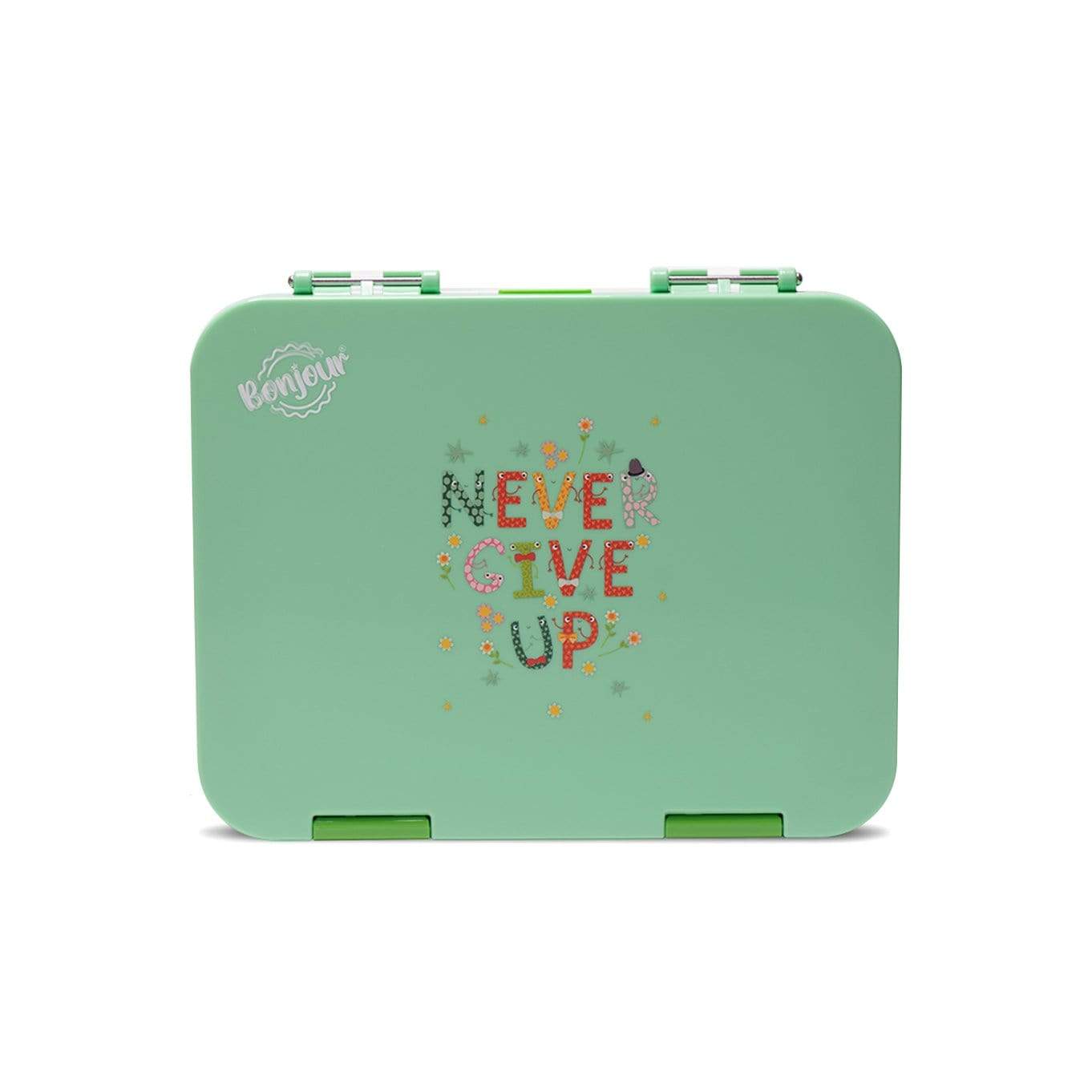 BONJOUR LUNCH BOX GREEN NEVER GIVE UP 06TIB62 Jashanmal