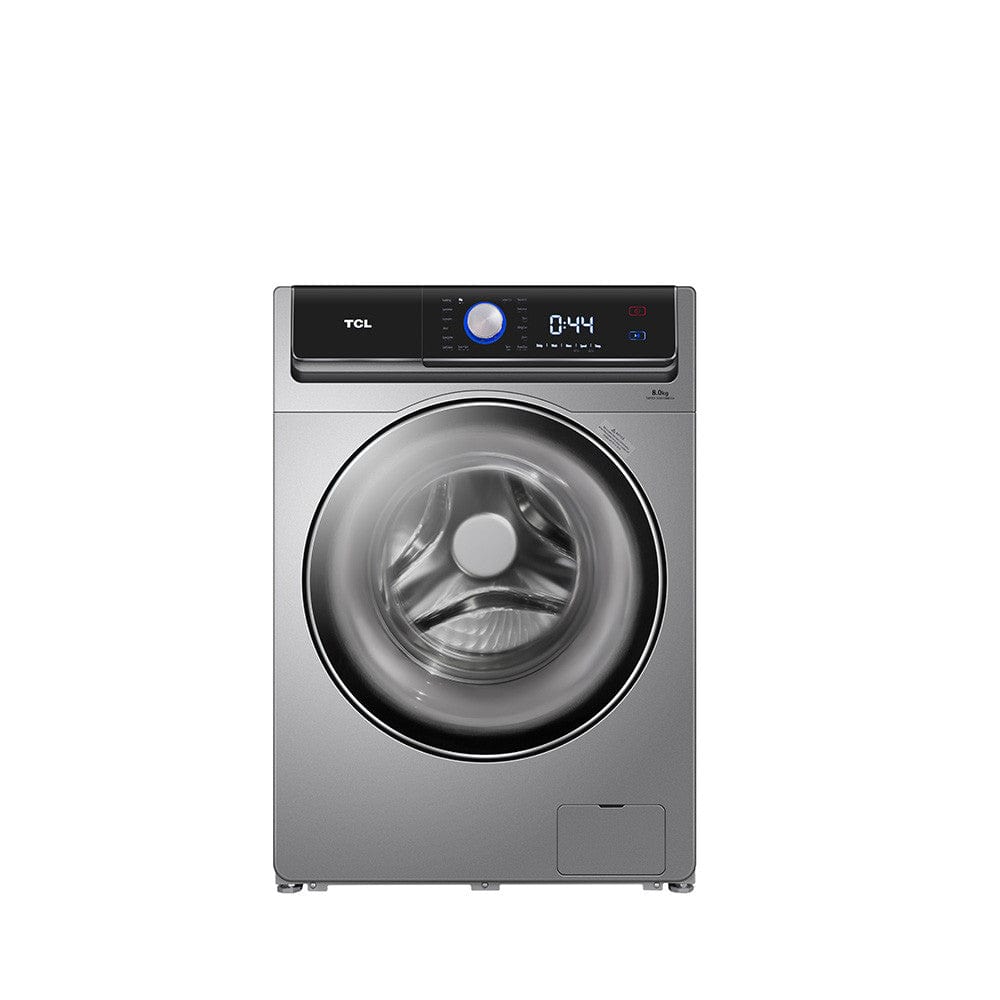 TCL 8KG Front Load washing machine 1400RPM, SILVER P808FLS