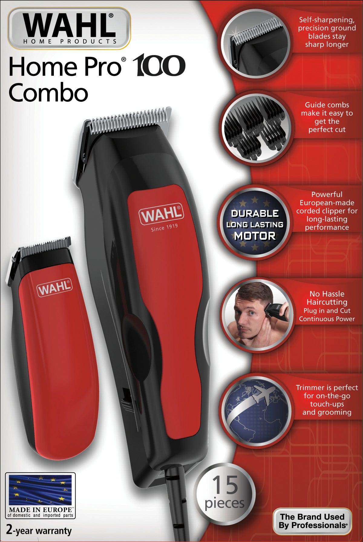 Wahl Home Pro 100 Corded Hair Clipper & Mini Trimmer Combo