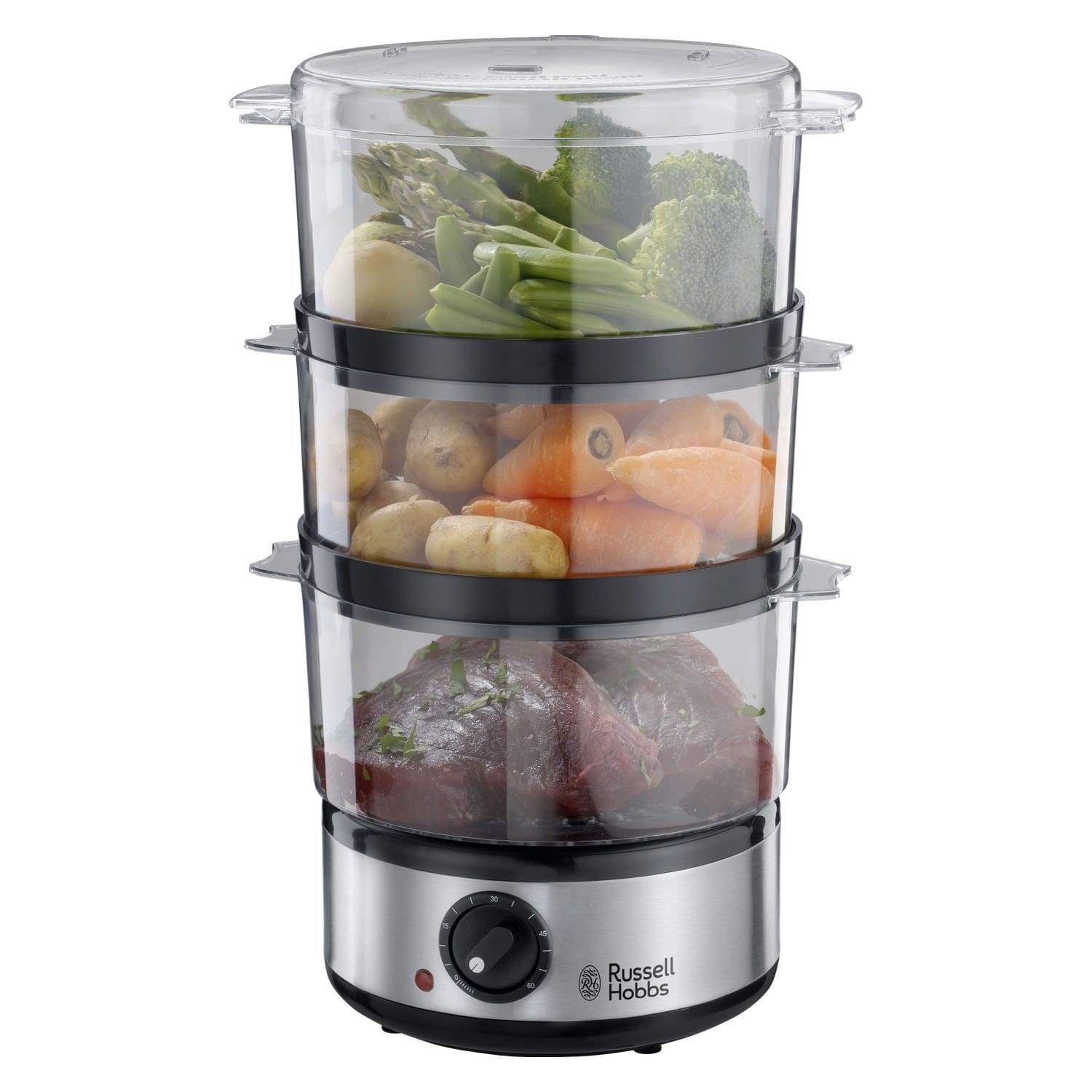 RUSSELL HOBBS COMPACT 3 TIER FOOD STEAMER - 14453