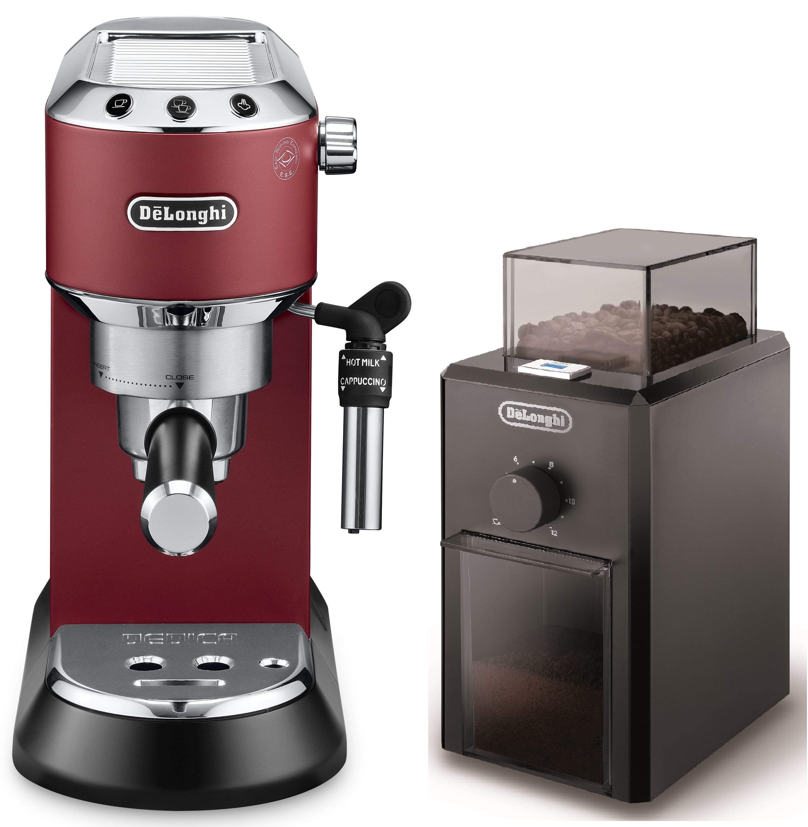 De'Longhi ديديكا ستايل مضخة اسبريسو ماكينة اسبريسو احمر، EC685. R + KG79 (حزمة) - جاشنمال هوم