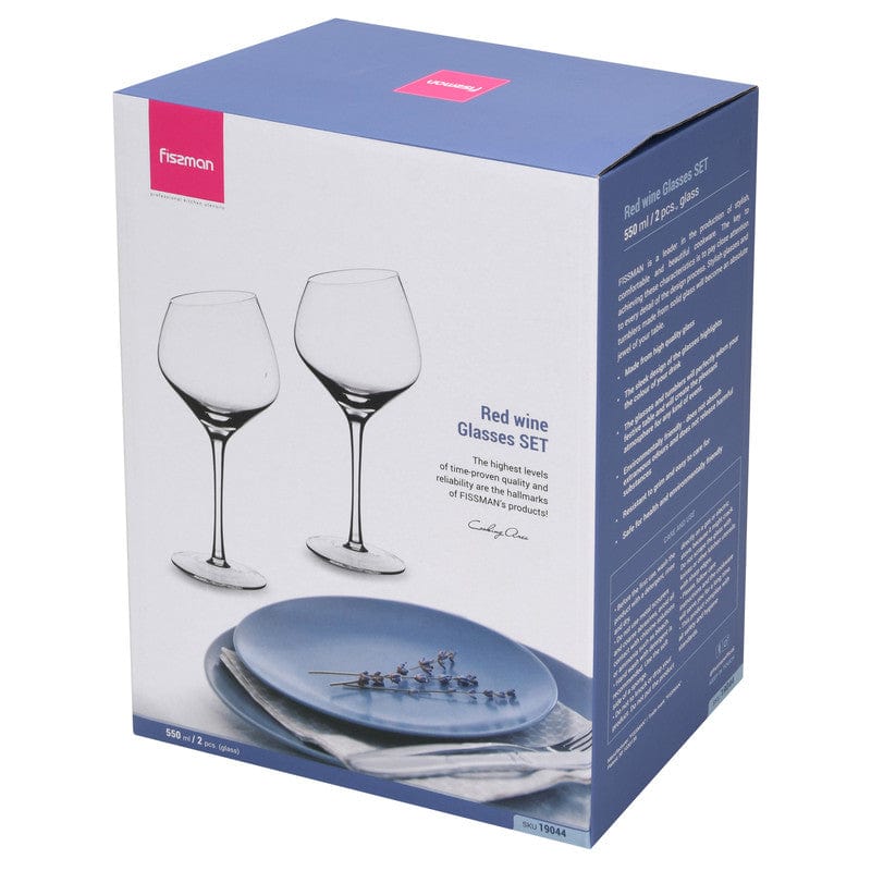 Fissman 2 Piece Red Wine Glasses 550Ml Glass