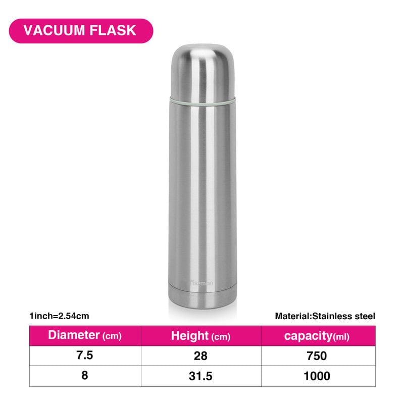 Fissman Double Wall Vacuum Flask 1000 Ml Stainless Steel