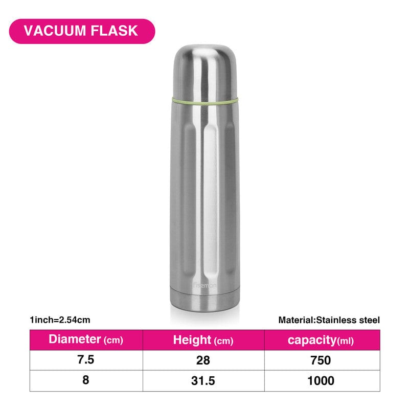 Fissman Double Wall Vacuum Flask 750 Ml Stainless Steel