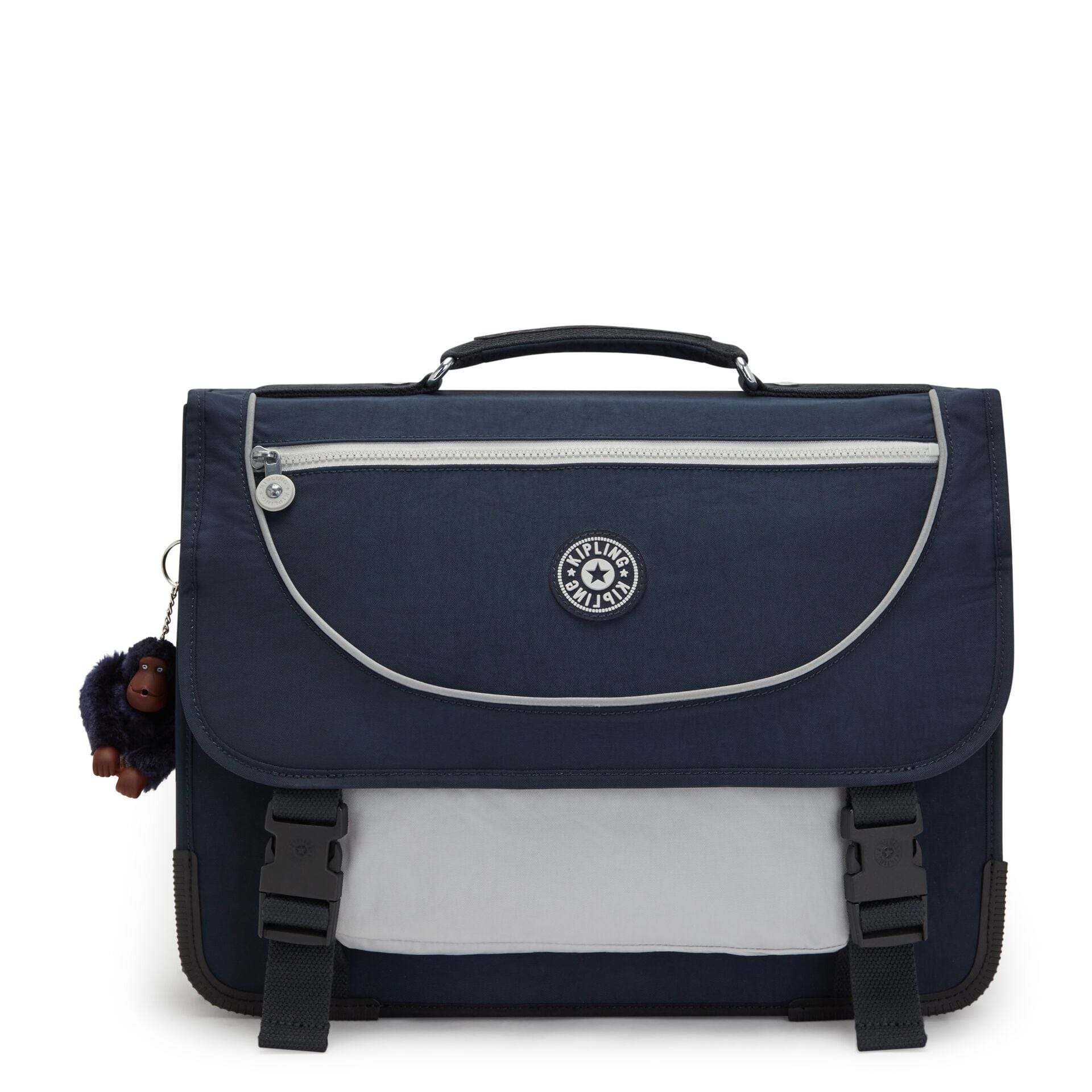 KIPLING-Preppy-Medium Schoolbag Including Fluro Rain Cover

-True Blue Grey-12074-U84